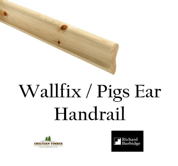 Wallfix/Pigs Ear Pine Handrail 34 x 94mm x 3.6m Chiltern Timber