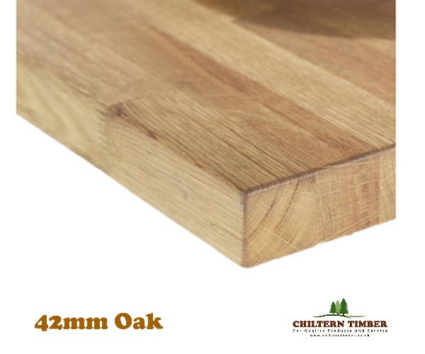 Worktop Solid Oak Block Worktop 42mm x Various Widths x Lengths Chiltern Timber