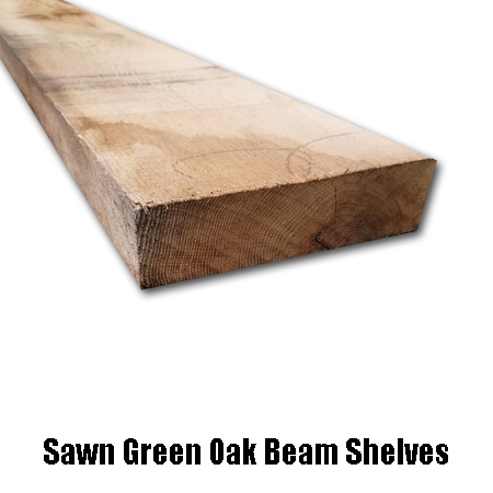 Sawn Green Oak Beam Shelves 50mm Thick, Oak Wood Planks For Shelves