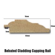rebated cladding capping rail dimensions